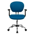 thumbnail image 7 of Flash Furniture Mid-Back Turquoise Mesh Padded Swivel Task Office Chair with Chrome Base and Arms, 7 of 7