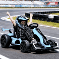 thumbnail image 3 of VIBESPARK 24V Electric Go Kart, Drift Go Kart for Kids with Adjustable Seat, Two Drive Modes, Ultra-Long Battery Life, Bluetooth, LED lights, Ride on Car for Kids 6-12, Blue, 3 of 10