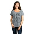 thumbnail image 2 of Thread Tank Same Chic Different Pile Women's Relaxed Slouchy Dolman T-Shirt Tee Heather Grey Small, 2 of 4