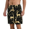 thumbnail image 2 of Kll Christmas Gold Deers Men'S Casual Summer Beach Shorts Hawaiian Shorts With Pockets-Large, 2 of 9