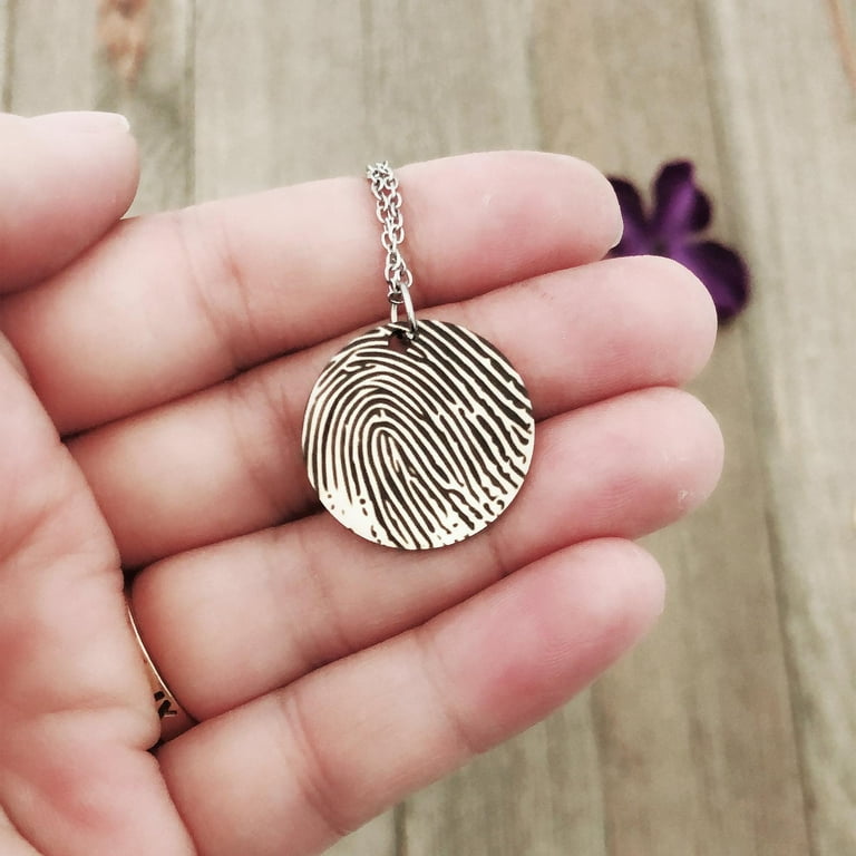 Memorial fingerprint necklace deals