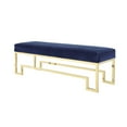 thumbnail image 3 of Pangea Home Laurence 18" Stainless Steel Bench in Gold & Navy Velvet, 3 of 3