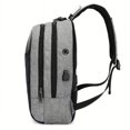 thumbnail image 4 of 1pc Casual Men's Backpack, Oxford Cloth Simple USB Rechargeable Computer Backpack, Multifunctional Large Capacity Student School Bag, Outdoor Travel Bag With Earphone Hole, 4 of 5