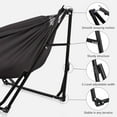 thumbnail image 3 of GDY Hammock Chair with Stand, 550 lb Capacity, Easy Set Up, with Carrying Bag, Portable for Travel/Backpacking/Beach/Backyard, Grey., 3 of 9