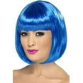 thumbnail image 2 of Smiffys Partyrama Womens Wig 12 inch Adult Blue Short Bob Fringe Costume Accessory, 2 of 2