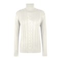 thumbnail image 5 of Turtleneck Women Long Sleeve Cable Knit Sweaters Pullover Lightweight Sweater White L, 5 of 6