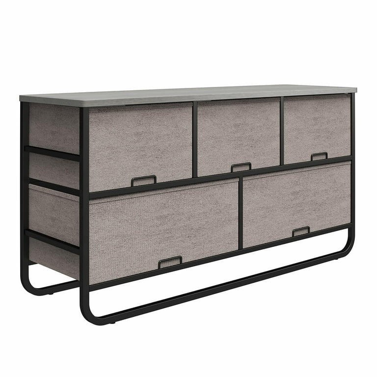Keegan 3 Drawer Fabric Bin Storage Organizer with Metal Frame