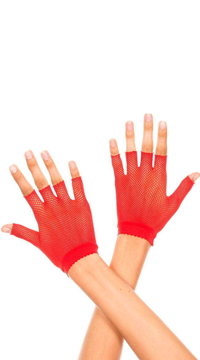 Lace fingerless gloves 416-RED - Walmart.com