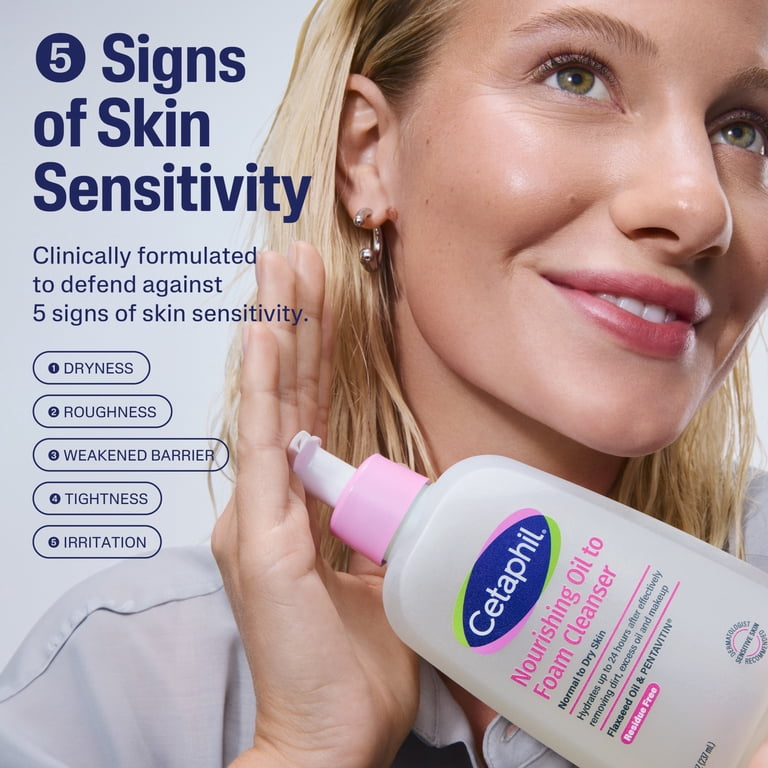 Cetaphil Nourishing Oil to Foam Facial Cleanser, 8 fl oz - Walmart.com