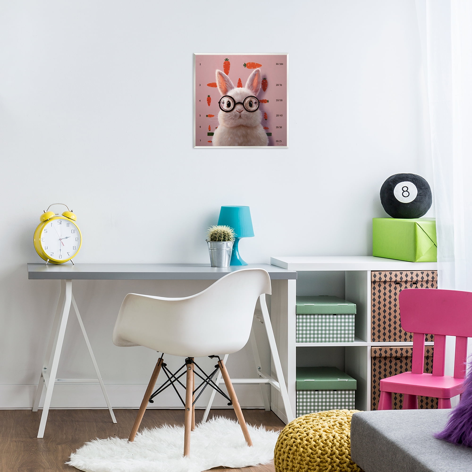 Bunny & Carrots Eye Exam Wall Plaque Art, design by Lucia Heffernan