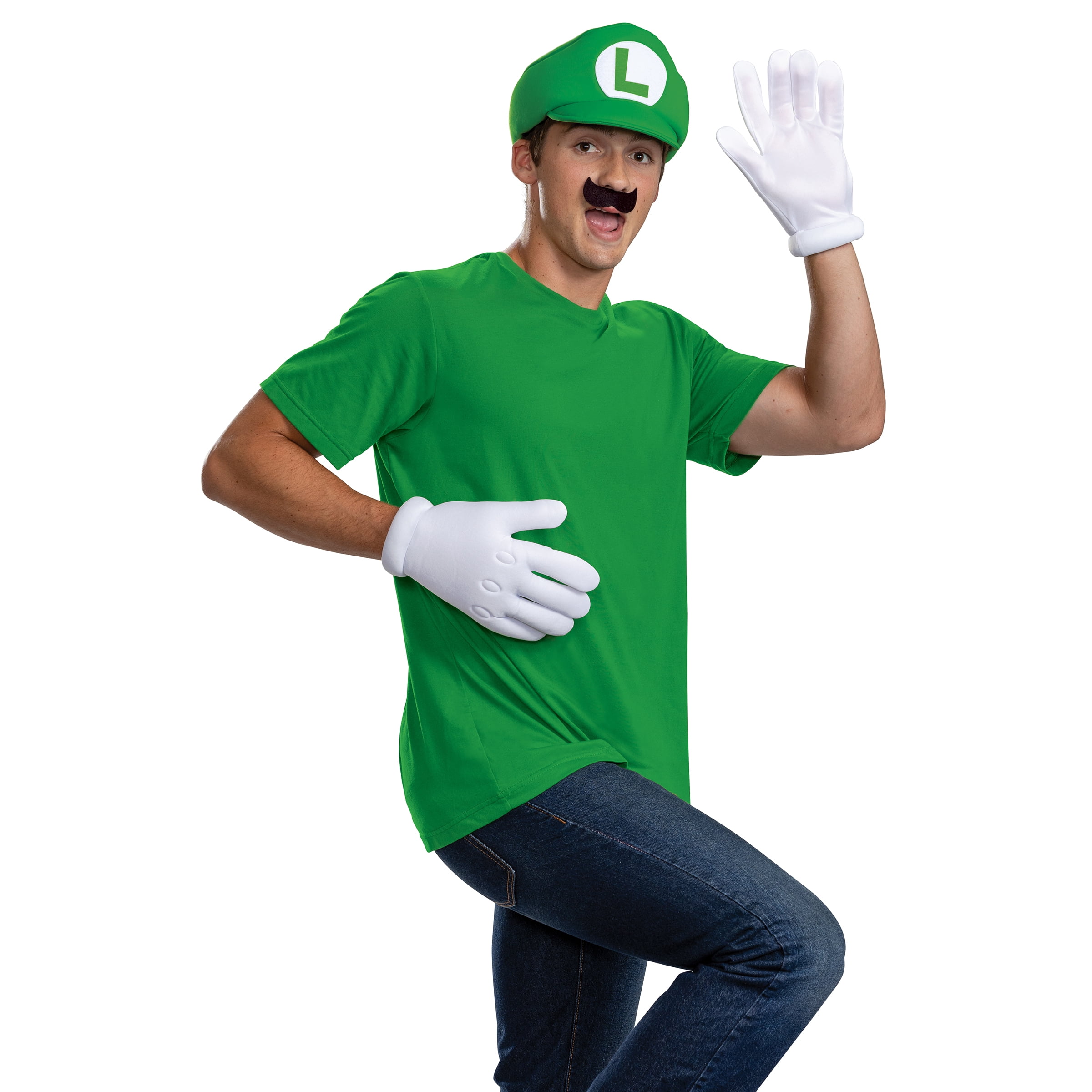 Nintendo Super Mario Bros. Luigi Halloween Accessory Kit for Adults, by Disguise