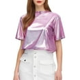 thumbnail image 1 of Sparkly Silk Top Glitter Loose Short Sleeved T Shirt Woman, 1 of 6