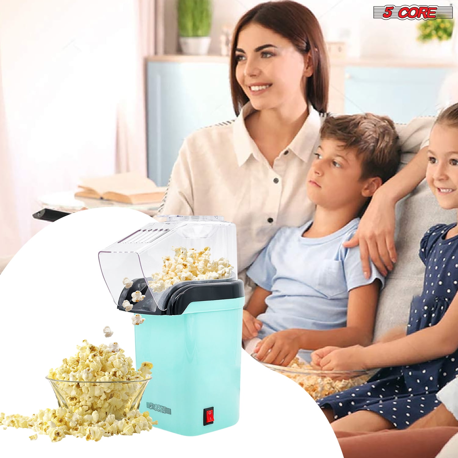 Popcorn Machine Hot Air Electric Popper Kernel Corn Maker Bpa Free No Oil  White, 1 unit - Kroger