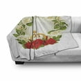 thumbnail image 3 of Wedding Soft Flannel Fleece Throw Blanket, Frame with White and Red Roses and Wedding Rings Celebration Romance, Cozy Plush for Indoor and Outdoor Use, 70" x 90", White Green Red, by Ambesonne, 3 of 6