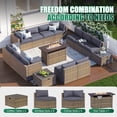 thumbnail image 6 of Clouddwell 15 Piece Patio Furniture Set with 44” Fire Pit Table Wicker Rattan Patio Conversation Set Outdoor Sectional Sofa Set with Coffee Table and Gray Cushions(Waterproof Cover Included), 6 of 9