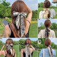 thumbnail image 3 of Hair Scrunes Elastic Hair Scarf Bla Hair Ties Satin Hair Ribbon, 3 of 4