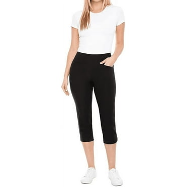 S.C. & CO. Women's Tummy Control Capri Pants - (Black, 16)