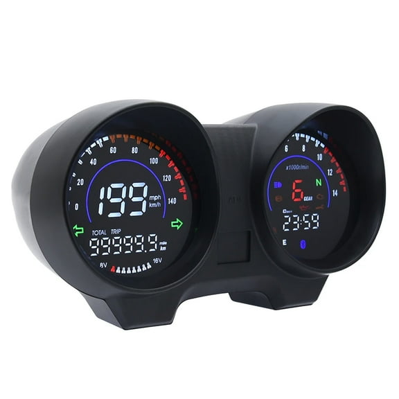 BIBABLYKE Motorcycle Speedometer Compatible For Brazil TITAN150 CG150 Fan150 Odometer Dashboard Fuel Level Gauge Voltage RPM Speed