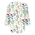 thumbnail image 5 of Blouses et Hauts pour Femmes Mode Manches Trois-Quarts Rétro Col en V Imprimé de Pâques Hauts Amples Blouse Hauts et Blouses Sexy Manches 1/2 pour Femmes, 5 of 5