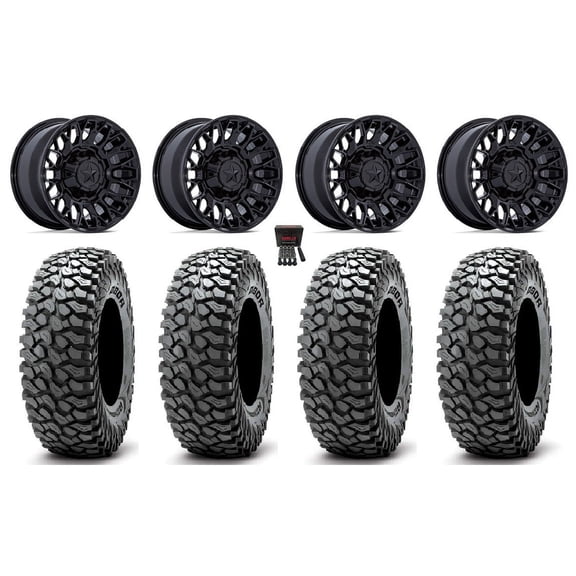 MSA Clubber 15" Wheels Black 37" RocScraper Tires Polaris RZR XP 1000 / PRO XP / Ranger XP 900/1000