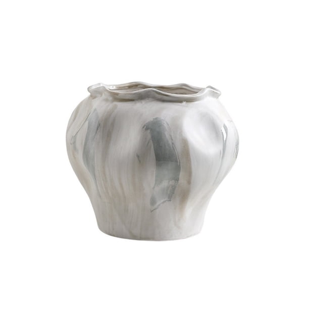 Maceta de cerámica de 27 cm con orificio de drenaje, ideal for exterior e interior, decoración moderna de interiores.