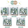 thumbnail image 4 of IOTXY Simple Bookcase with Legs - 3 Tier 10 Cubes Freestanding Low Display Cabinet, Mint Green, 4 of 8