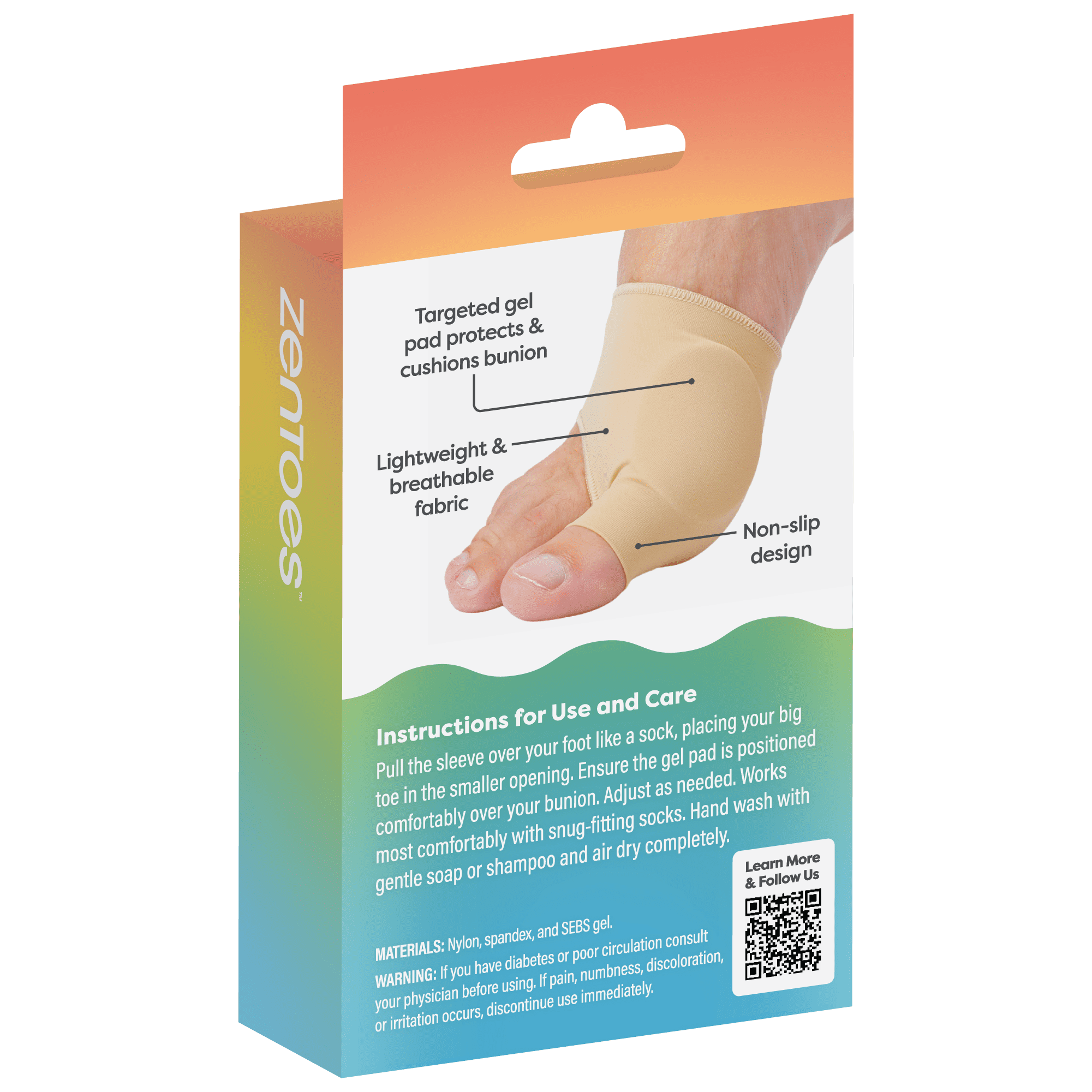ZenToes Bunion Protector Sleeves with Gel Padding - 1 Pair for Men and Women (Large)
