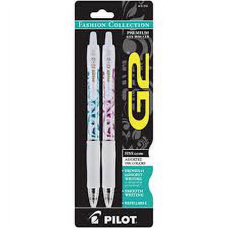 Pilot of America 31391 0.7 mm G2 Fashion White Gel Pen, Assorted Colors -  Pack of 2