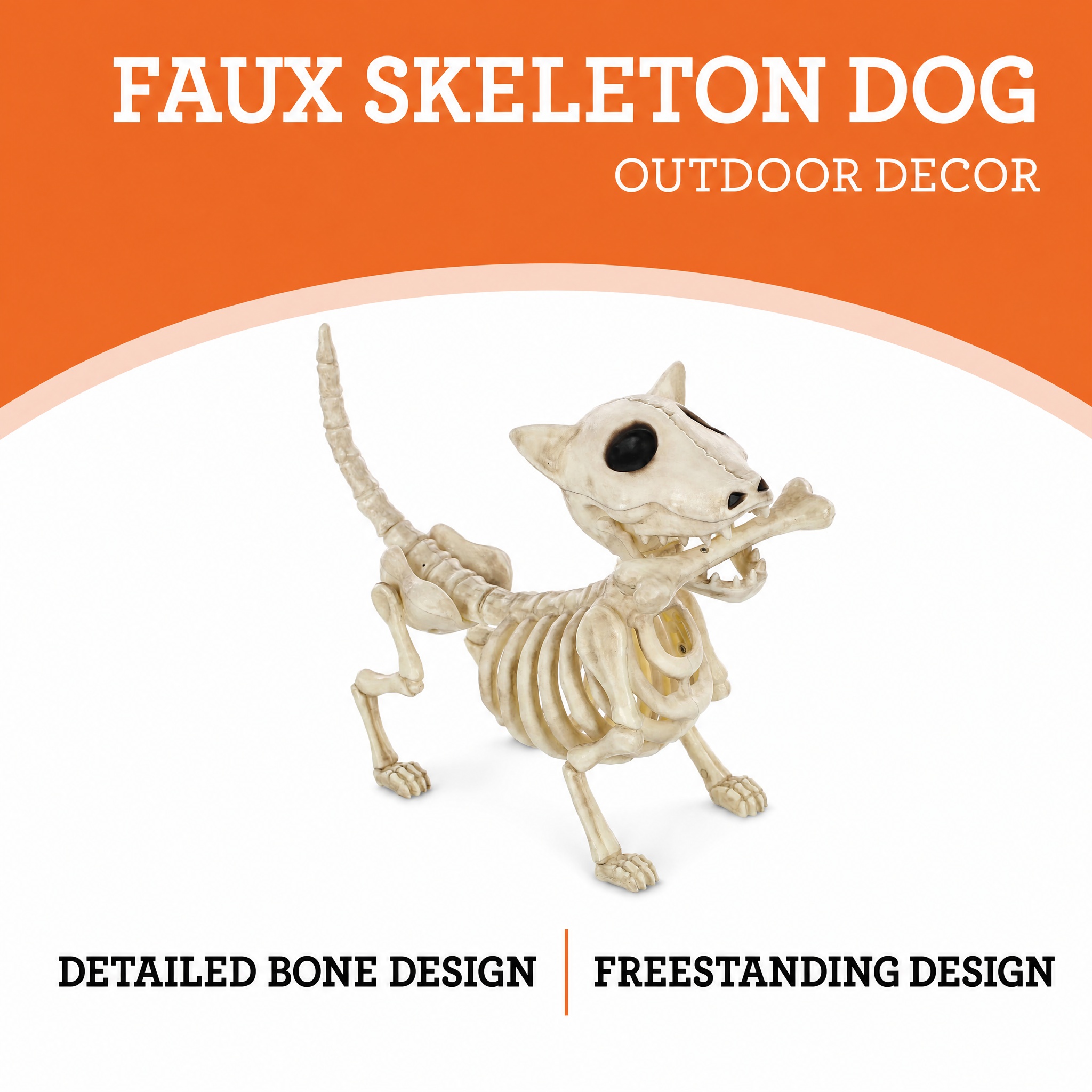Way To Celebrate 9" Faux Skeleton Dog Decoration photo 2