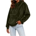 thumbnail image 6 of BRGZLK Pet Pouch Hoodies for Women Oversized Trendy Casual Solid Color Long Sleeve Loose Cozy Fleece Sweatshirts Puppy Carrier Holder Sweatshirt Army Green M, 6 of 8