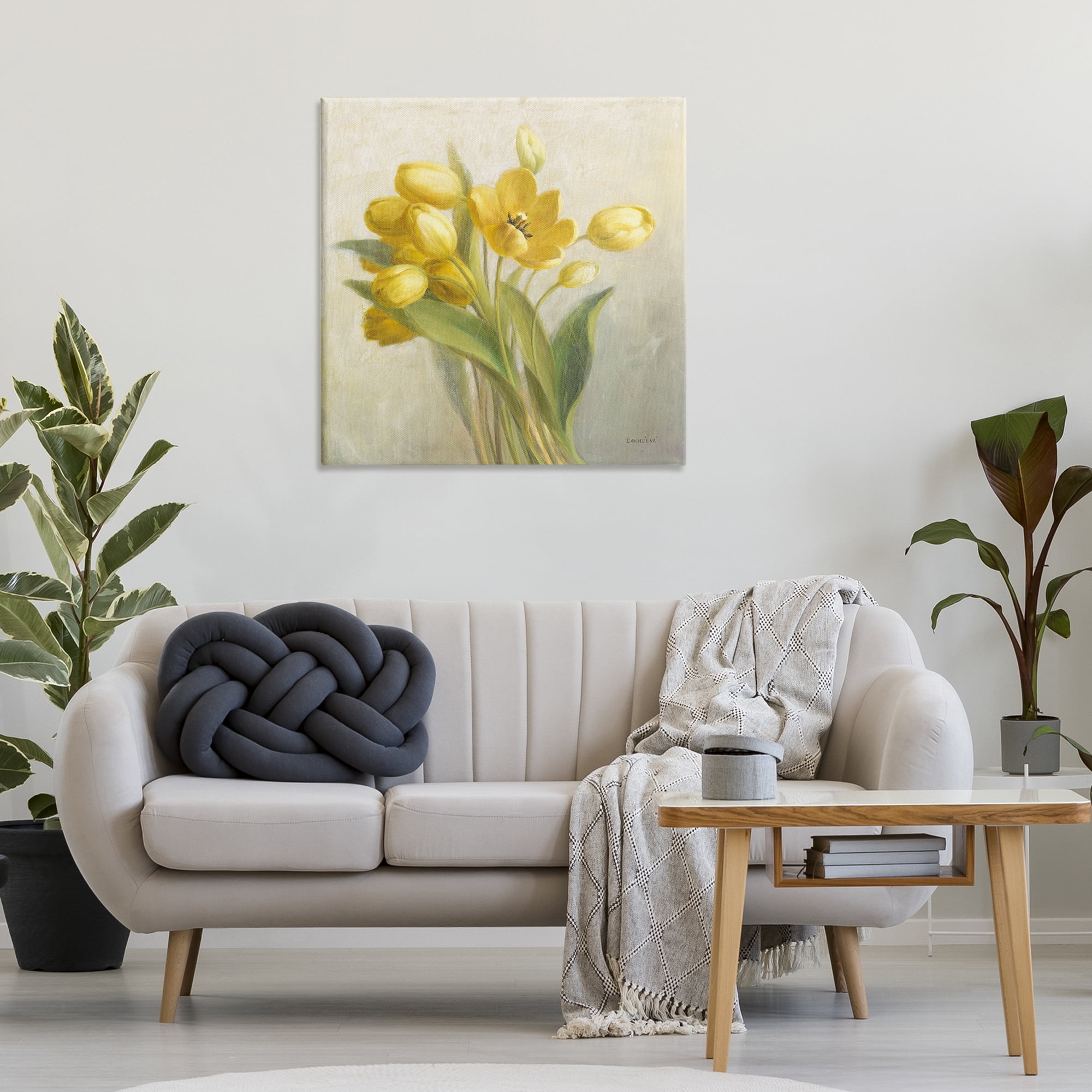Stupell Industries French Yellow Tulips Botanical & Floral Painting Gallery Wrapped Canvas Art Print Wall Art, 30 x 30