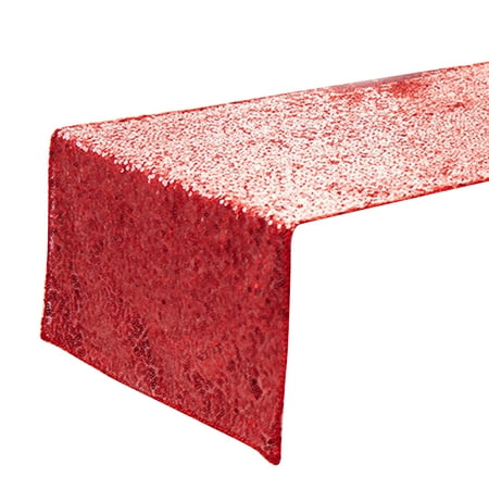 

HEVIRGO Sequins Star Embroidery Tablecloth Table Runner Dining Room Home Buffet Decor Sequins