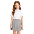 thumbnail image 2 of Girls Pleated Mini Skirt High Waist Solid Bow School Uniform Skirts Tennis Skirt, 2 of 5