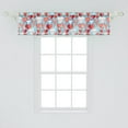 thumbnail image 2 of Ambesonne Hearts Window Valance, Warm Colored Hearts with Smiling Characters and Sketchy Design on Blue Background, Curtain Valance for Kitchen Bedroom Decor with Rod Pocket, 54" X 12", Multicolor, 2 of 3