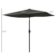 thumbnail image 3 of Patio Umbrellas Outsunny 6.5' x 10' Rectangular Market Umbrella, Patio Outdoor Table Umbrella with Crank and Push Button Tilt, Dark Gray,Market Umbrellas, 3 of 8