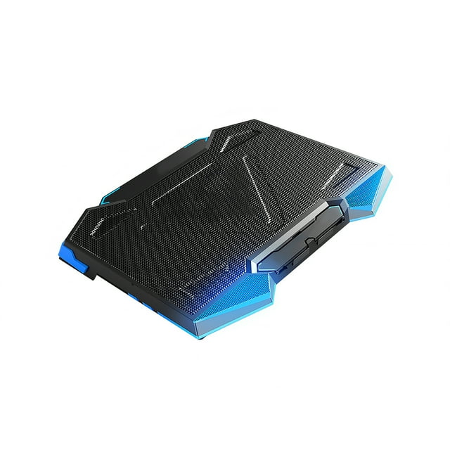 Matsuzay Enfriador ajustable para computadora portátil Base de enfriamiento para computadora portátil con 5 ventiladores silenciosos para videojuegos de Teléfono y Comunicación negro y azul