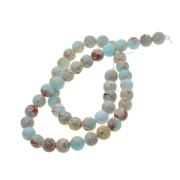 KLKCMS Perles Rondes en Vrac pour Collier, Bracelet, Boucles d'Oreilles, Bijoux 15,5 Pouces 8mm