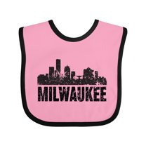 Inktastic Milwaukee Skyline Grunge Boys or Girls Baby Bib