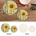 thumbnail image 4 of Sunflower Bamboo Trivet Mats Pot Holders Cotton Woven Non-Slip Heat Resistant for Hot Pots Pans Pats for Cooking Baking Set of 2, 4 of 7
