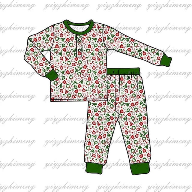 Pijamas de Navidad para bebés, niñas, niños, árbol de Navidad, patrón a cuadros, colección de mejoras para el hogar, boutique, ropa para niños, hermanos