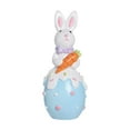 thumbnail image 2 of Easter Resin Decorative Statue and Figurine for Tabletop Ornaments, Garden Decor and Holiday Gift with Rabbit Design C(Blue), 2 of 5