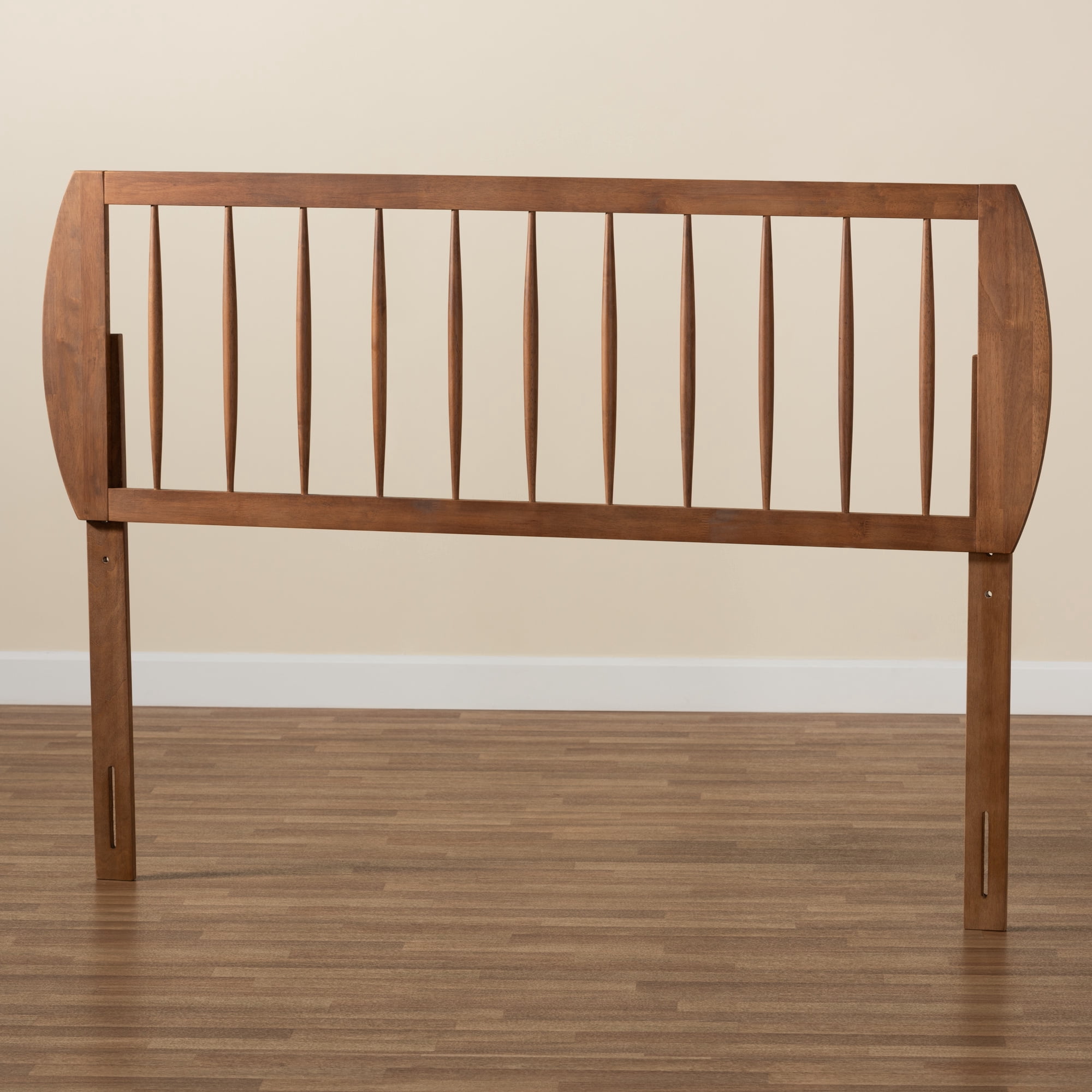 Baxton Studio Norman Contemporary/Modern Back Support Rubberwood Headboard, Full, Ash Walnut