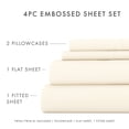 thumbnail image 5 of Noble Linens 4 Piece Ivory Chevron Embossed Bed Sheet Set, CalKing, 5 of 12