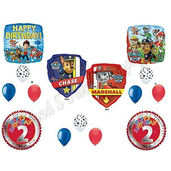 PAW PATROL 2nd Birthday Balloons Decoration Supplies Party Chase Marshall Ryder Second
