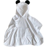 Sprifallbaby Baby White Hooded Beach Towel Soft Cotton Blend Pool Bathrobe for Baby Bath