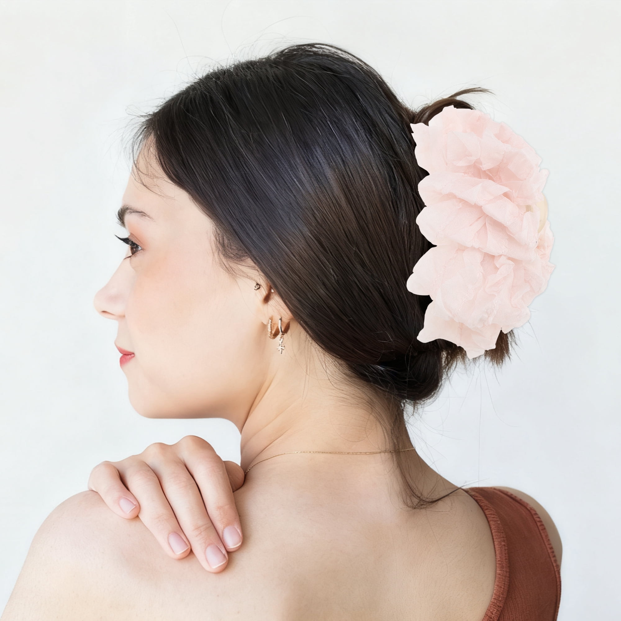 Unique Bargains Bow Pattern Hair Clip with Dimensions Pink