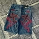 thumbnail image 5 of Vaqueros con bordado de estrellas para hombre, pantalones cortos de moda retro lavados con costuras de hip-hop, Pantalón deportivo informal de calle alta, novedad de 2024, 5 of 5