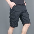 thumbnail image 7 of Herrnalise Mens Work Shorts 9" Work Pants for Mens Portable Phone Charge Shorts Multi Pokets Cargo Shorts Comfy Cotton blend Shorts Black, 7 of 7