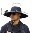 thumbnail image 3 of Sombrero de pesca al aire libre con ventilador solar ancho para hombre, sombrero para el sol con ventilador solar, sombreros de pesca con ventilador ajustable de 3 velocidades, sombrero con ventilador, 3 of 3