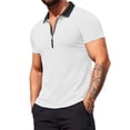 thumbnail image 2 of Avirosel Men's Solid Color Color Blocking Zipper Sports Shirt, Lightweight Breathable Fabric for Casual Outdoor Exercise, 2 of 9
